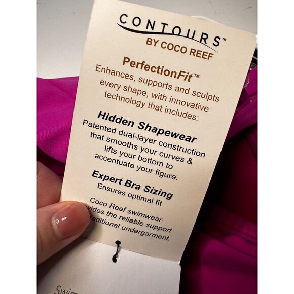 Contours by Coco Reef Padded 38D/12 Swim Tankini Top Orchid NWT Adjustable - Picture 11 of 11